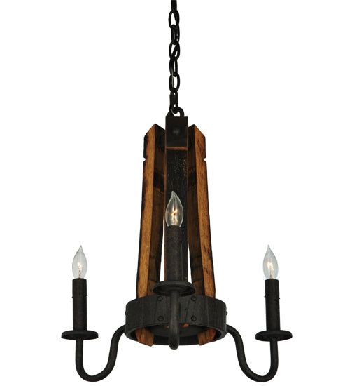 Barrel Stave Chandelier Madera 3 Light 17" 133299