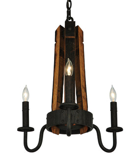 Barrel Stave Chandelier Madera 3 Light 17" 133299