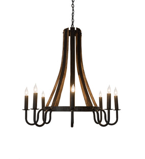 Barrel Stave Chandelier Madera 8 Light 43" 180364