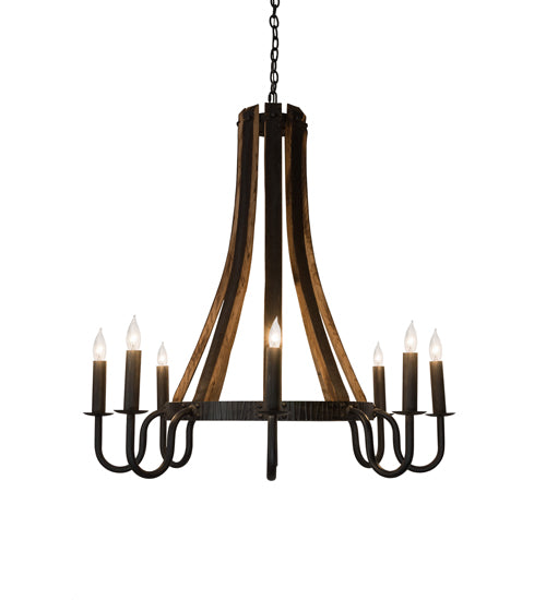 Barrel Stave Chandelier Madera 8 Light 43" 180364