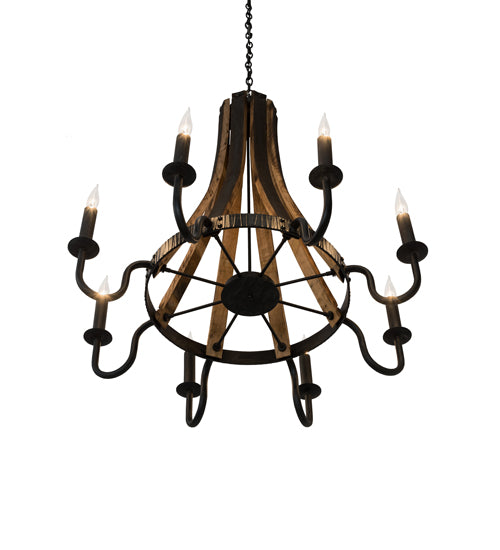 Barrel Stave Chandelier Madera 8 Light 43" 180364
