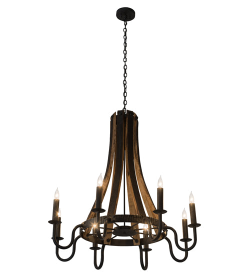 Barrel Stave Chandelier Madera 8 Light 43" 180364