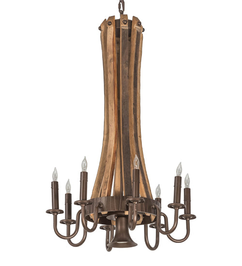 Barrel Stave Chandelier Madera 8 LT 20" Wide 197593