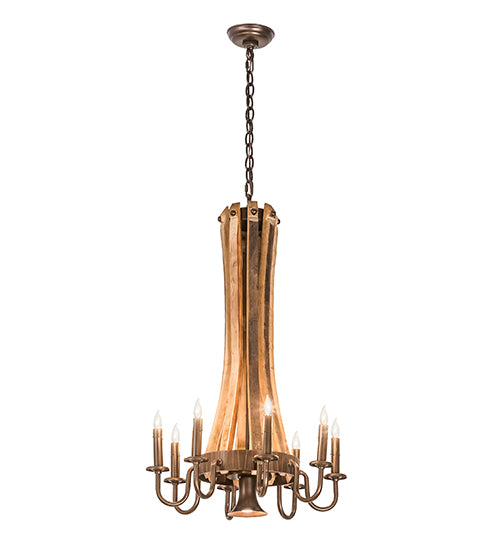 Barrel Stave Chandelier Madera 8 LT 20" Wide 197593