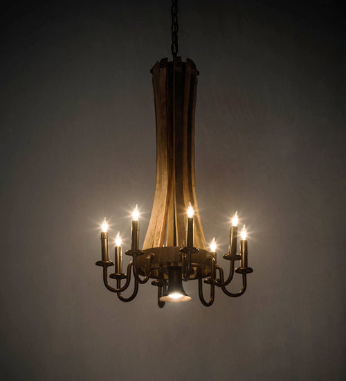 Barrel Stave Chandelier Madera 8 LT 20" Wide 197593