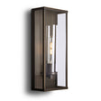 Wall-mounted outdoor light fixture with glass panels 