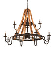 Barrel Stave Chandelier Madera 12 Light 54" 213961