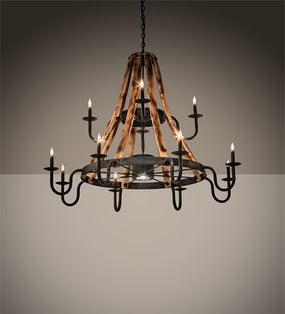 Barrel Stave Chandelier Madera 12 Light 54" 213961