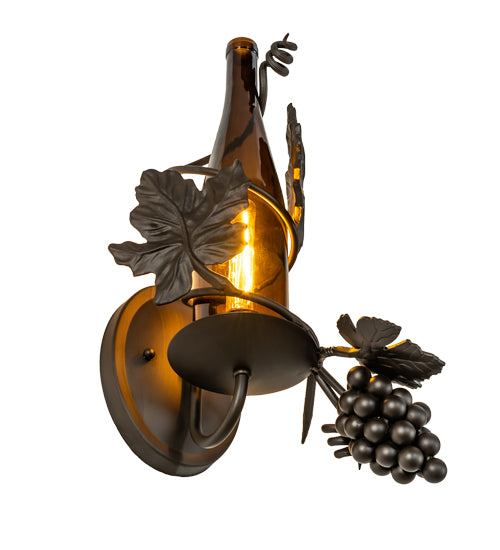 Tuscan Vineyard Amber Wine Bottle Wall Sconce 236550