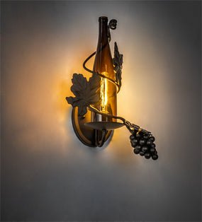 Tuscan Vineyard Amber Wine Bottle Wall Sconce 236550