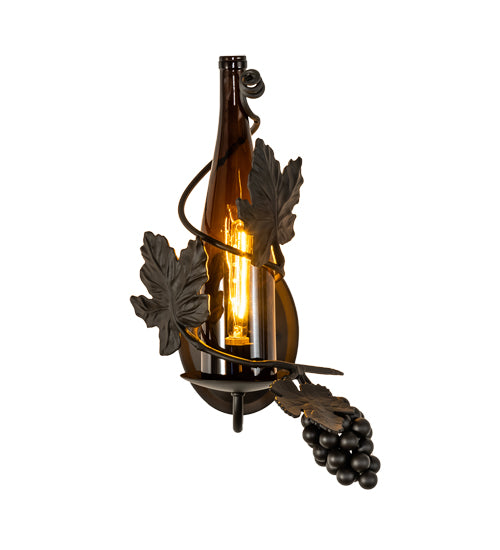 Tuscan Vineyard Amber Wine Bottle Wall Sconce 236550