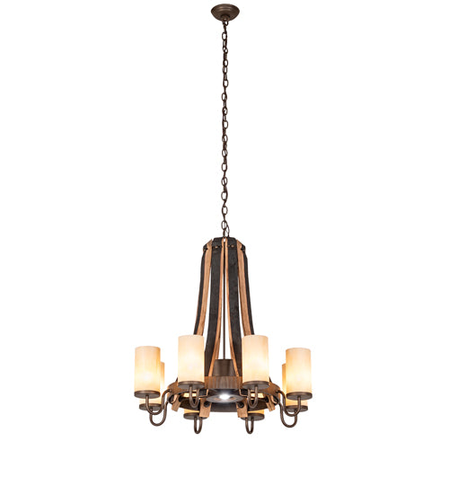 Barrel Stave Chandelier Madera 8 Light 30" 246111