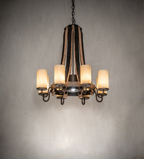 Meyda Lighting Barrel Stave Chandelier Madera 8 Light 30": 246111
