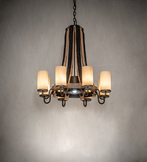 Meyda Lighting Barrel Stave Chandelier Madera 8 Light 30": 246111