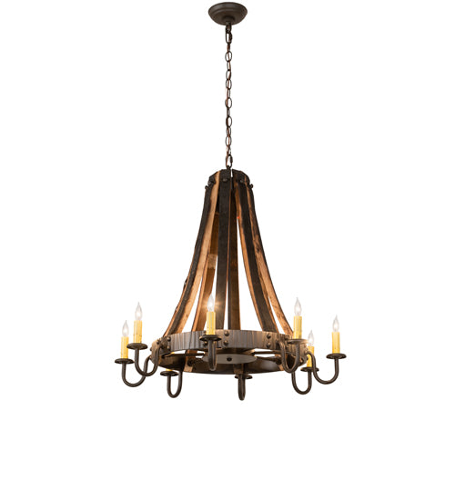 Barrel Stave Chandelier Madera 8 Light 27" 253258