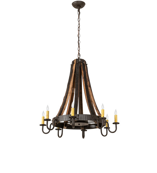 Barrel Stave Chandelier Madera 8 Light 27" 253258