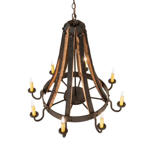 Barrel Stave Chandelier Madera 8 Light 27" 253258