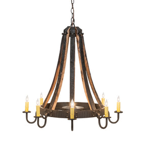 Barrel Stave Chandelier Madera 8 Light 27