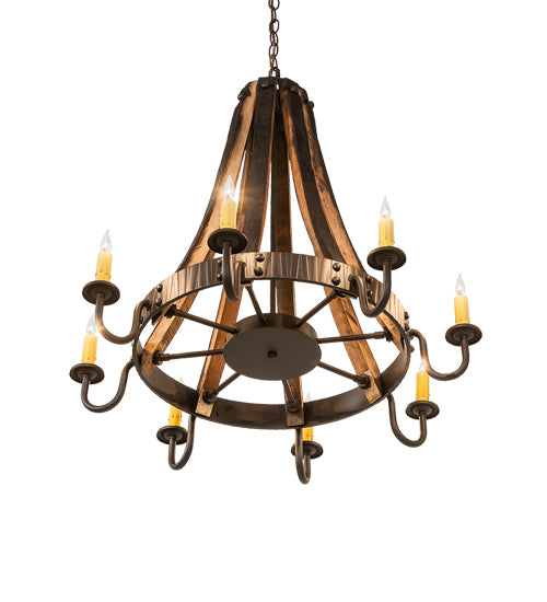 Barrel Stave Chandelier Madera 8 Light 27" 253258