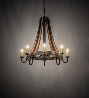 Barrel Stave Chandelier Madera 8 Light 27" 253258