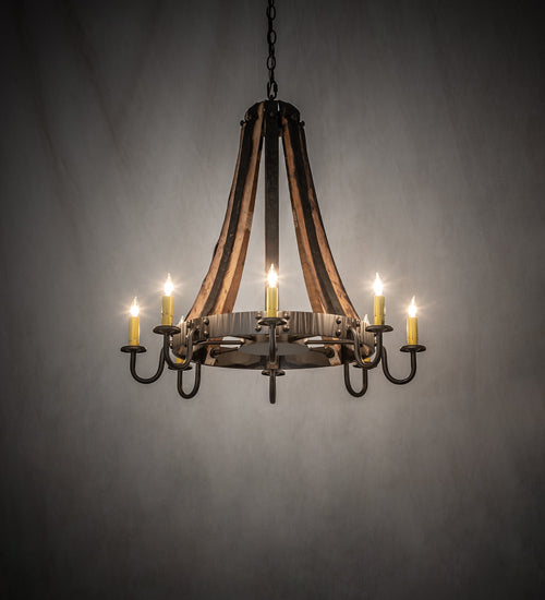 Barrel Stave Chandelier Madera 8 Light 27" 253258