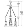 49er 4 Lantern Wagon Wheel Chandelier 752-S-44