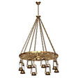 Lantern Wagon Wheel Chandelier