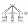 49er 8 Lantern Wagon Wheel Chandelier 752-S-48