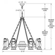 Wagon Wheel Chandelier Pioneer 6 Side Lantern 772-S-56