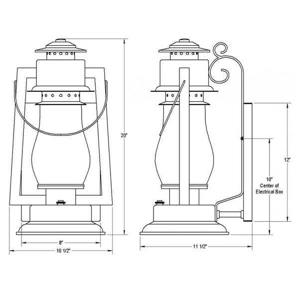 Pioneer Lantern Scroll Arm Sconces