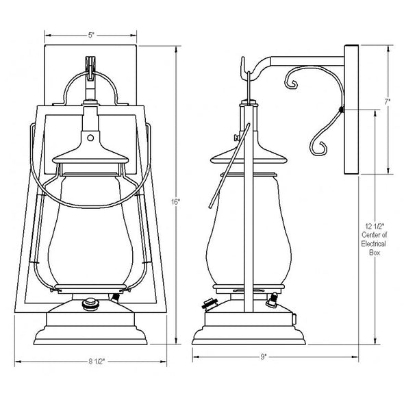 49er Lantern Hook Arm Sconce 752-S-1