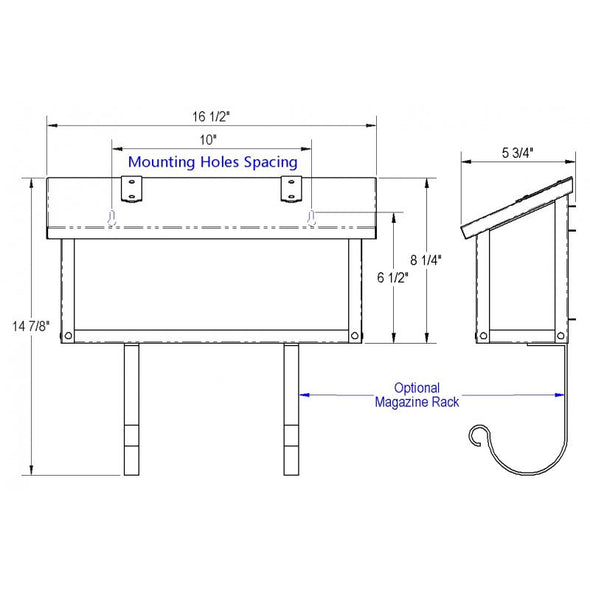 Classic Horizontal Plain Mailbox - AF-2