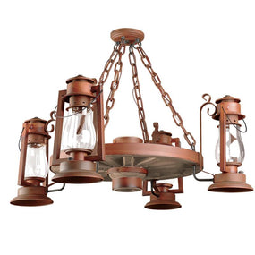 Wagon Wheel Chandelier Pioneer 772-S-54
