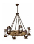 Wagon Wheel Chandelier Pioneer 6 Side Lantern