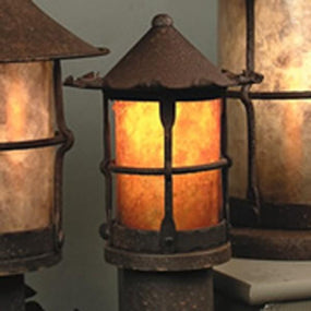 SB141 Storybook Jester Medium Post Mount Mica Lamp Company