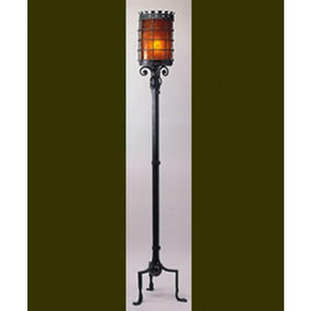 Vintage Iron LF209 Manor Torchiere Floor Lamp Mica Lamps